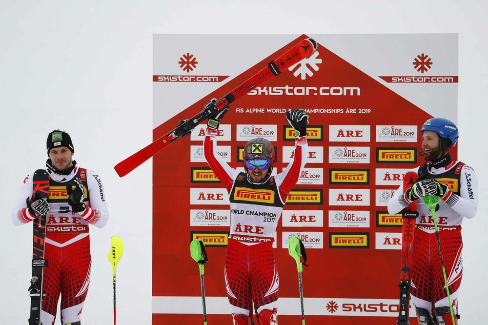 Austrijanci na pobjedničkom postolju, Foto: AP