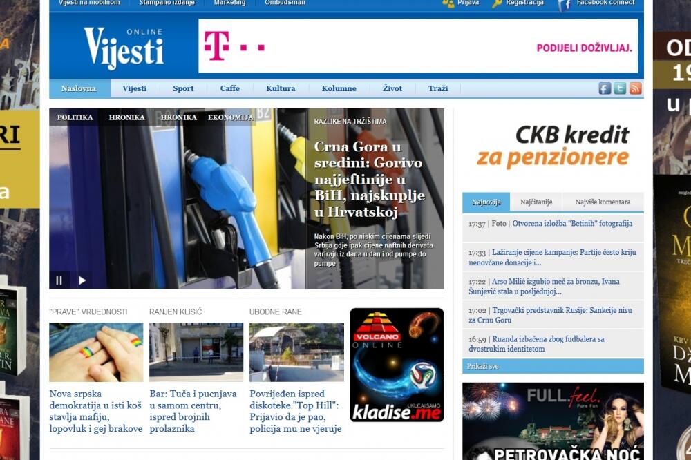 portal Vijesti, Foto: Screenshot