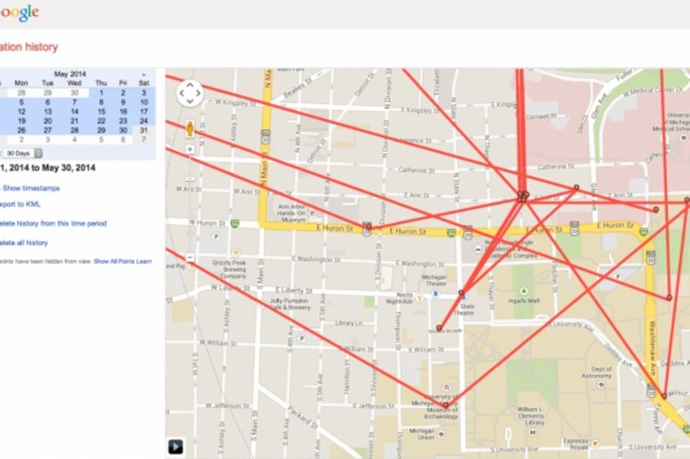 Google kretanje, Foto: Screenshot