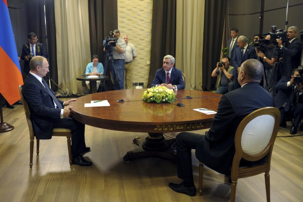 Vladimir Putin, Ilham Alijev, Serž Sarkisijan, Foto: Reuters