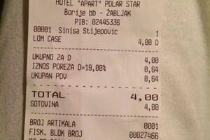 Ako slomite čašu u hotelu na Žabljaku dobićete uredan fiskalni...
