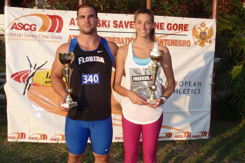 Stipe Žunić i Marija Vuković, Foto: Atletski savez Crne Gore