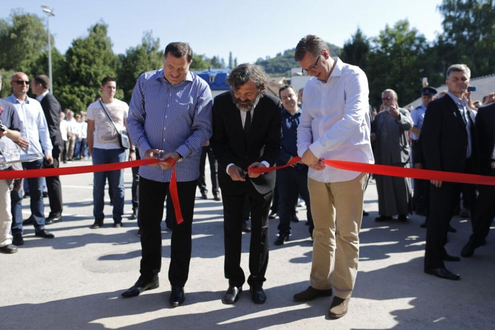 Milorad Dodik, Emir Kusturica, Aleksandar Vučić, Foto: Reuters
