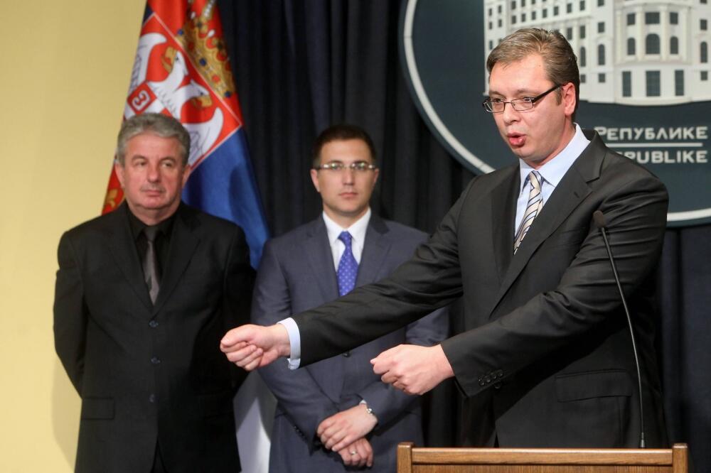 Milorad Veljović, Nebojša Stefanović, Aleksandar Vučić, Foto: BETA/PHOTO