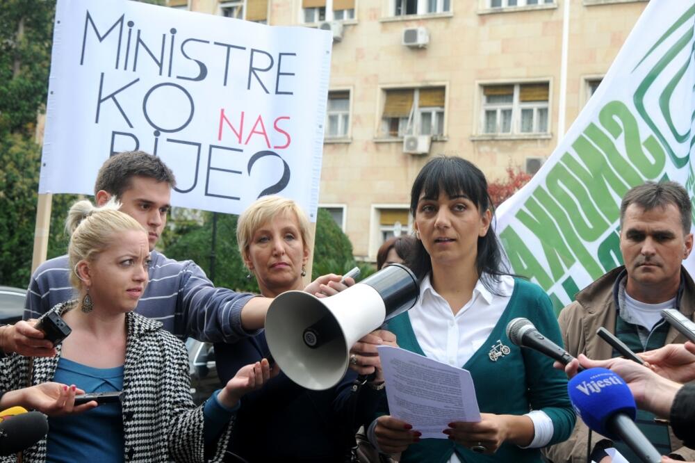 Sindikat medija, protest, novinari, Foto: Boris Pejović