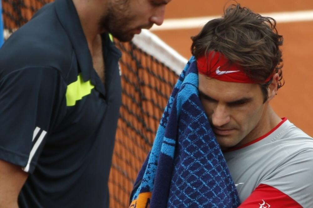 Ernests Gulbis i Rodžer Federer, Foto: Beta/AP