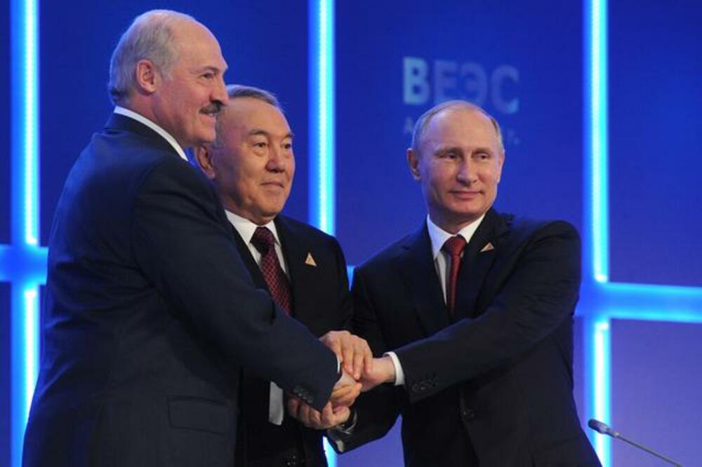 Lukašenko, Nazarbajev i Putin, Foto: Beta/AP