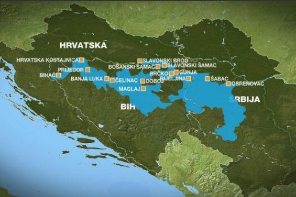 mapa poplava, Foto: Al Džazira