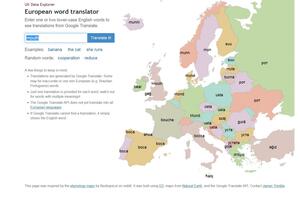Jedna riječ na jednoj mapi prevedena na sve evropske jezike