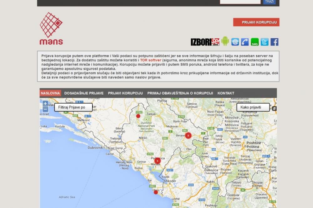 Prijavi korupciju, Foto: Screenshot