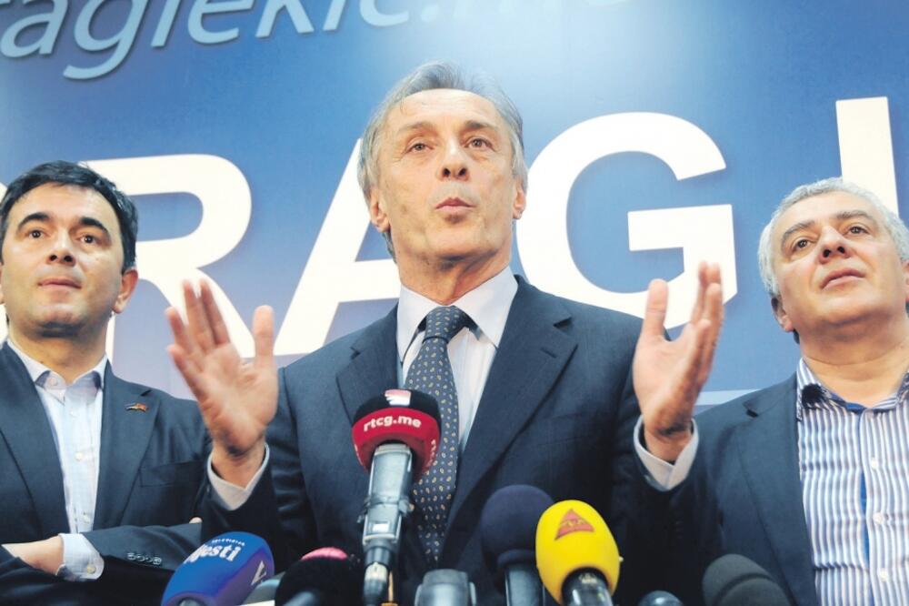 Miodrag Lekić, Nebojša Medojević, Andrija Mandić, Foto: Boris Pejović