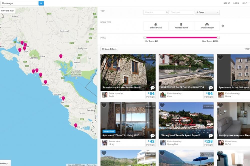 Airbnb, Foto: Screenshot
