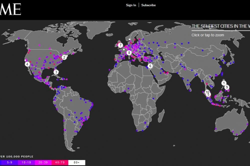 Selfiji u svijetu, Foto: Screenshot (Time)