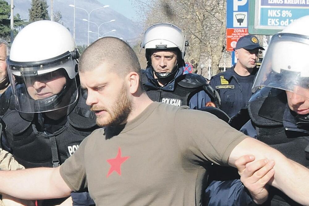 Boban Batrićević, protest 15. februar, Foto: Luka Zeković