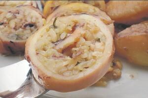 Lignje sa kracima i rižom