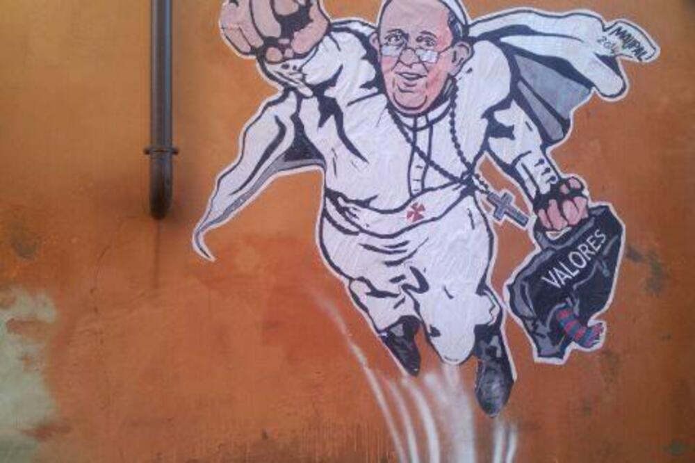 papa Franjo kao Supermen, Foto: Twitter