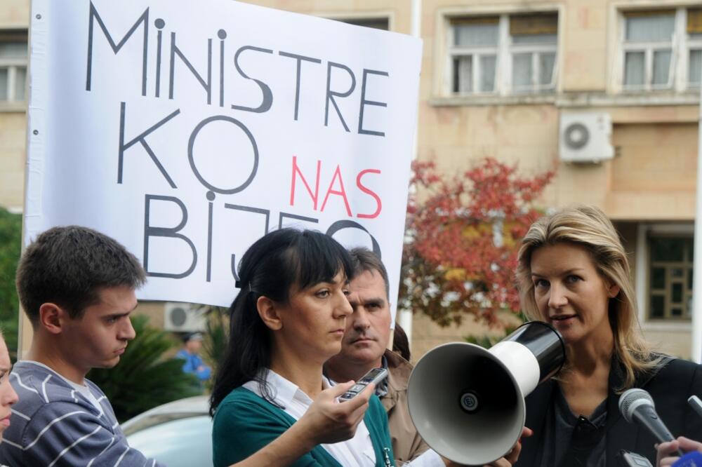 Sindikat medija, protest, novinari, Foto: Boris Pejović