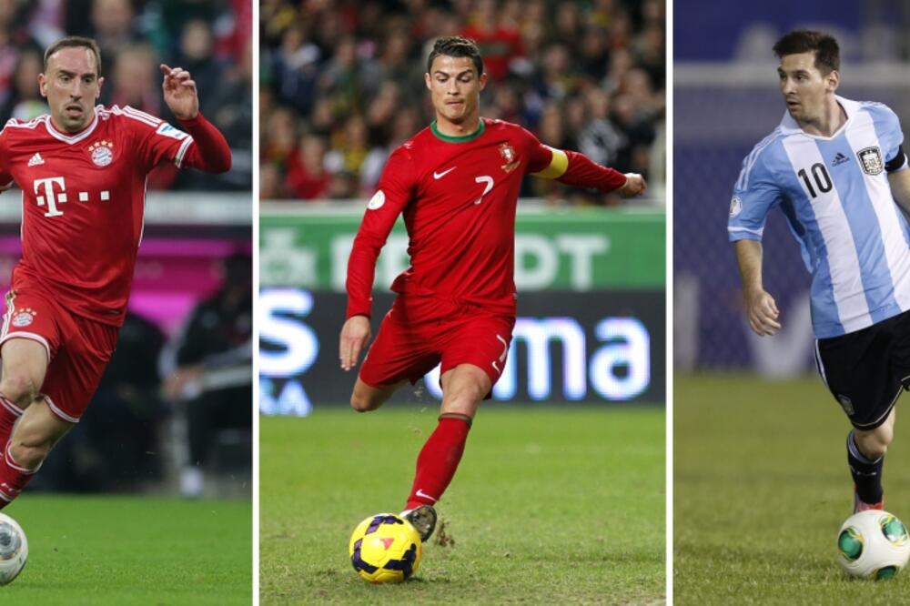 Frank Riberi, Kristijano Ronaldo i Lionel Mesi, Foto: Beta/AP