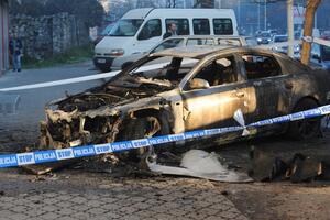 Podgorica: Zapaljeno vozilo u centru grada