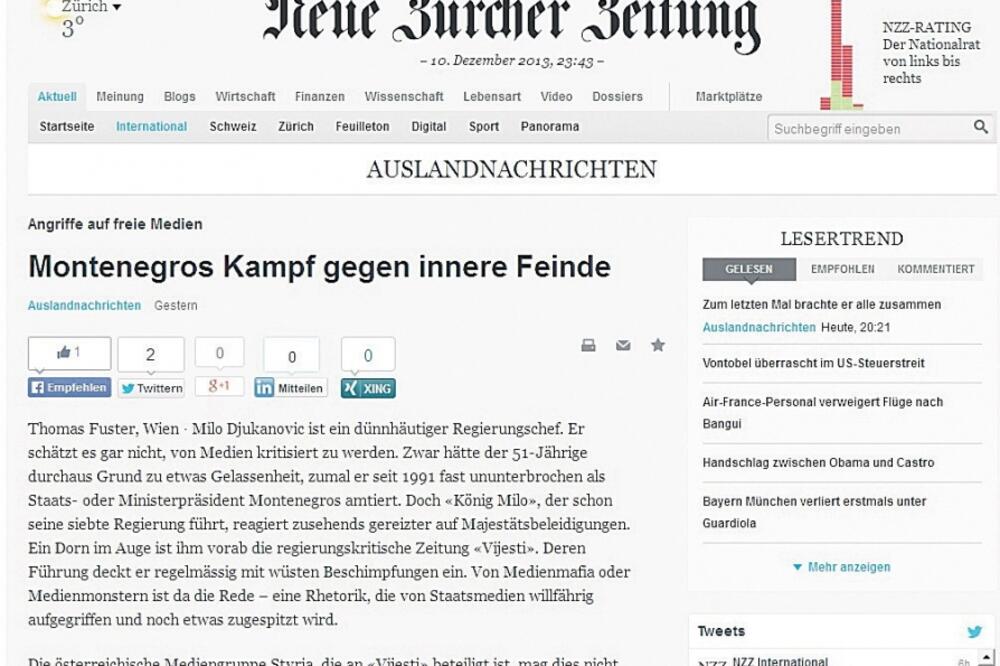 NZZ, Foto: Screenshot