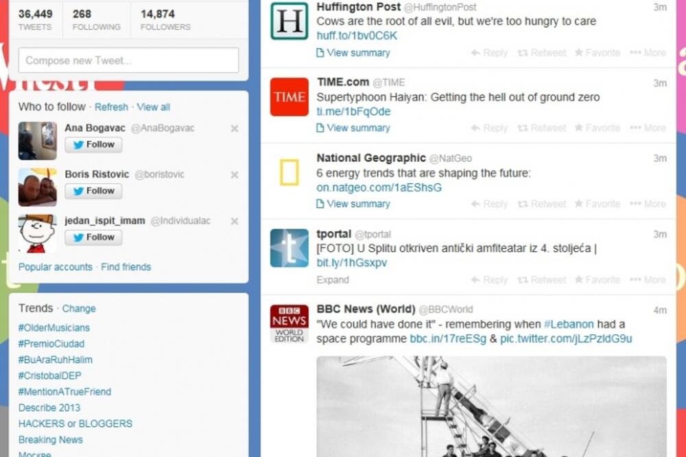 Twitter timeline, Foto: Screenshot