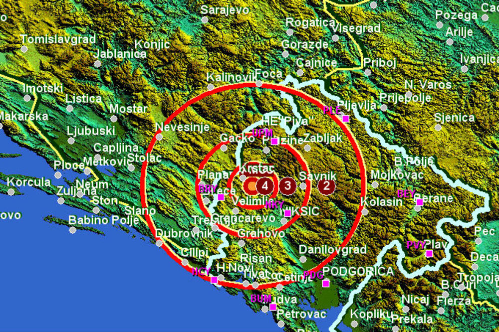 zemljotres, Foto: Zavod za hidrometeorologiju i seizmologiju