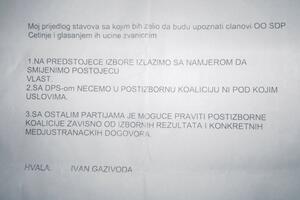 Cetinje: Kusovac prvi na listi, Vujović otišao iz SDP