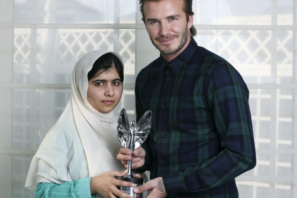Malala Jusafzai i Dejvid bekam, Foto: Beta/AP