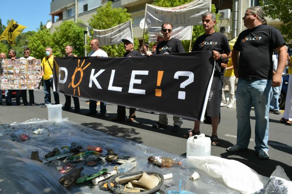 Protest mještana Beransela u Podgorici, Foto: MANS