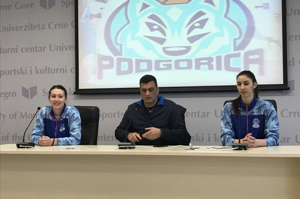 Nikolina Džebo, Goran Bošković i Anđela Bigović na današnjoj konferenciji za novinare