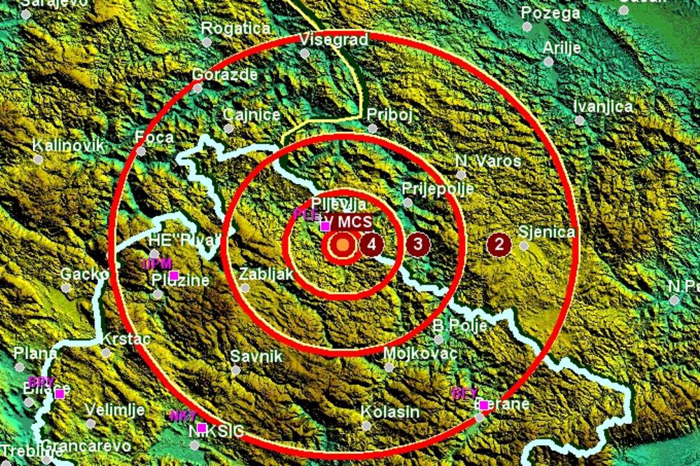 zemljotres Pljevlja, Foto: Seismo.co.me