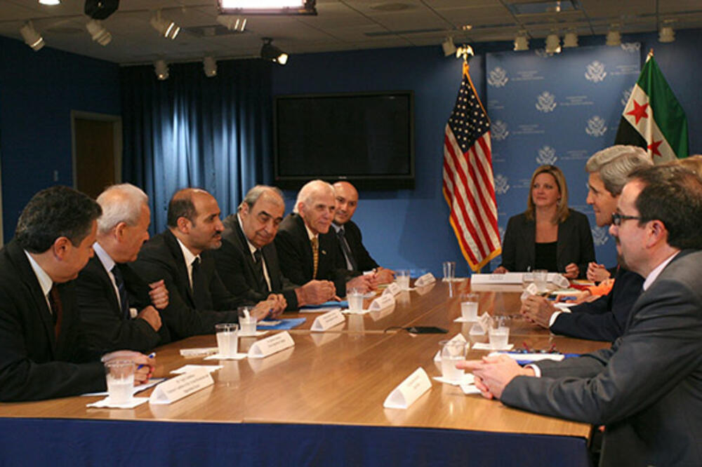 Džon Keri i sirijska opozicija, Foto: Rojters