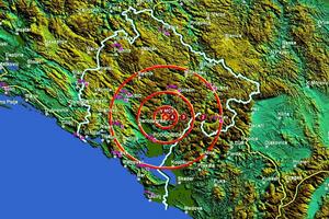 Slabiji zemljotres 23 km od Podgorice