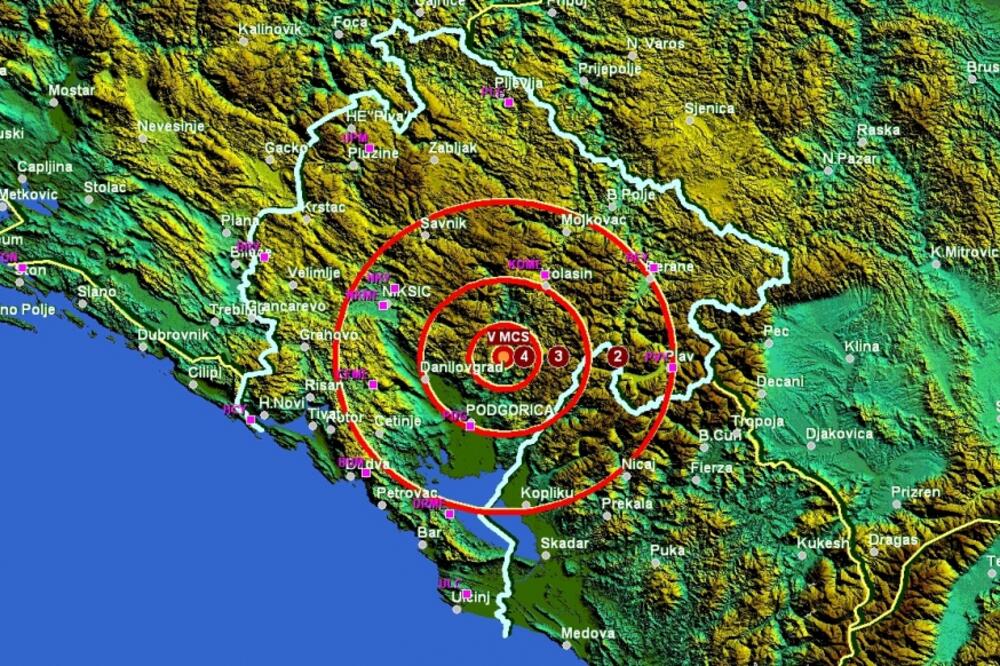 zemljotres PG, Foto: Seismo.co.me