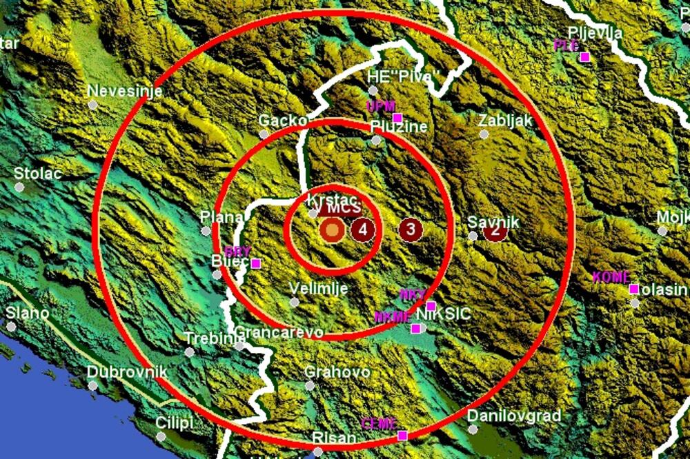 zemljotres Krstac, Foto: Seismo.co.me