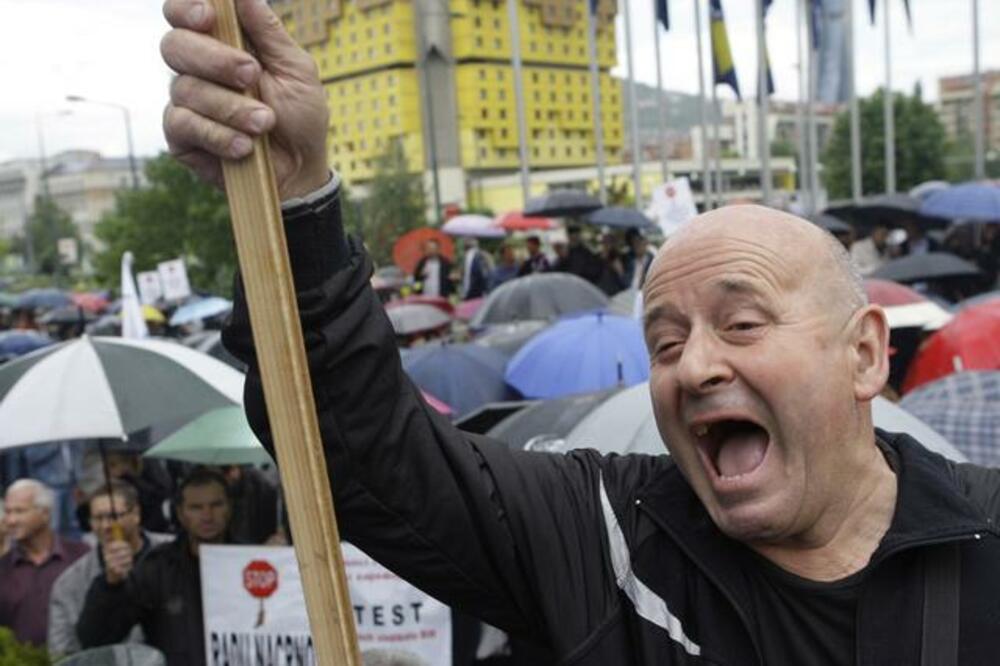 Sarajevo, štrajk radnika, Foto: Beta/AP