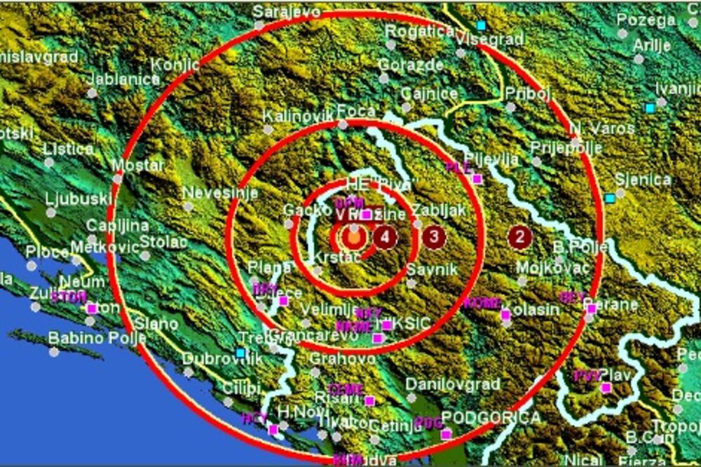 Zemljotres Plužine, Foto: Seismo.co.me