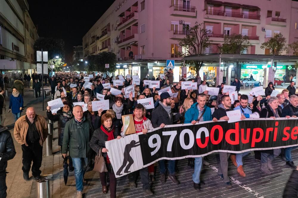 Sa protesta u Podgorici, Foto: Vladimir Vučinić/Facebook