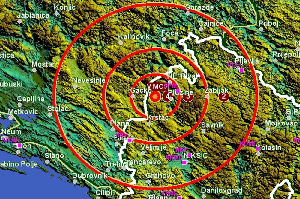 zemljotres Plužine, Foto: Seismo.co.me, Seismo.co.me