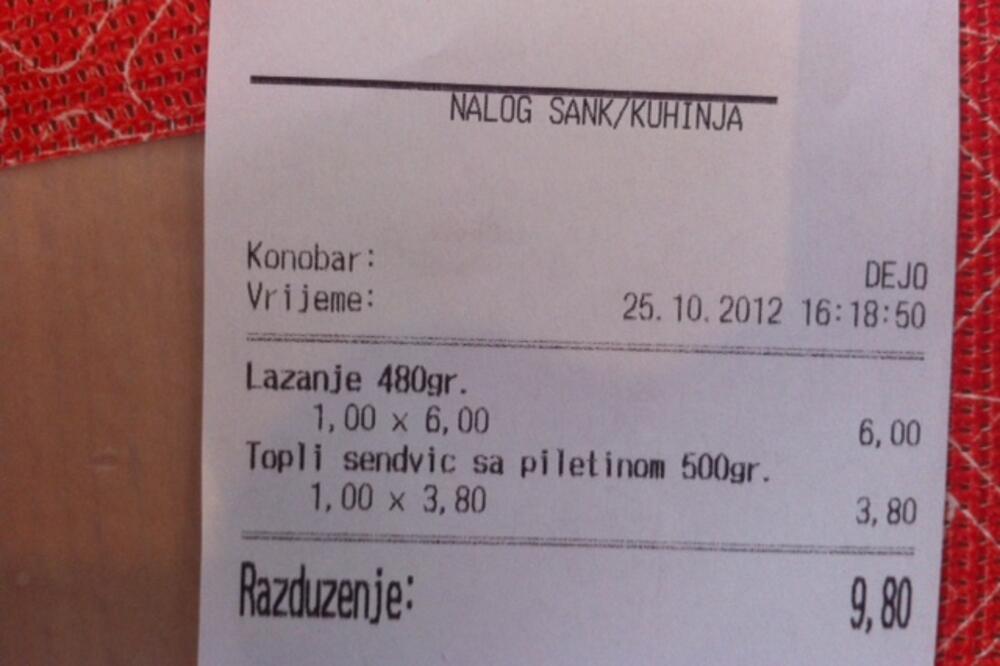 neizdavanje fiskalni račun, Foto: Arhiva "Vijesti"