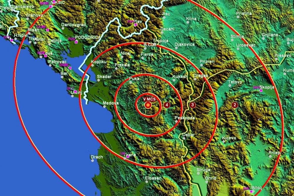 zemljotres Albanija, Foto: Seismo.co.me