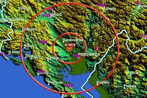 Slabiji zemljotres između Podgorice i Danilovgrada