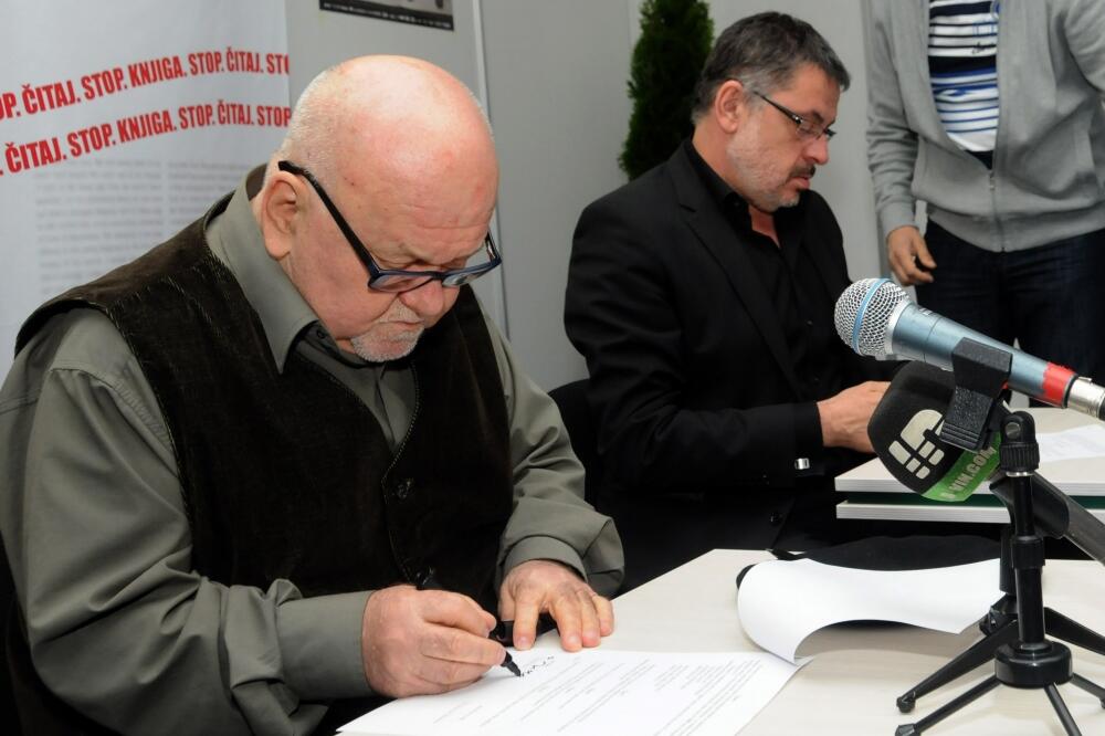 Abdulah Sidran, Branislav Mićunović, Foto: Arhiva Vijesti