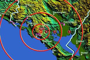 Slabiji zemljotres u okolini Cetinja