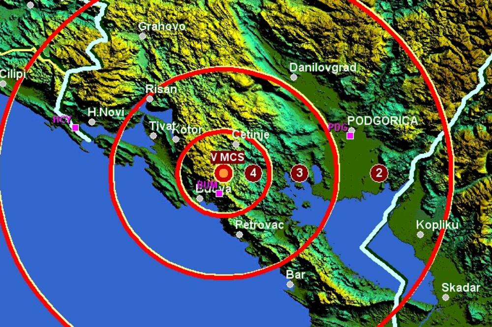 zemljotres Cetinje, Foto: Seismo.co.me