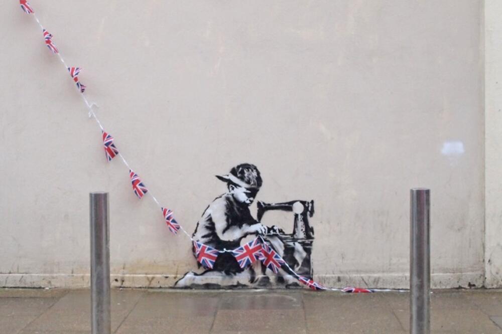 Benksi, grafit, Foto: Rojters