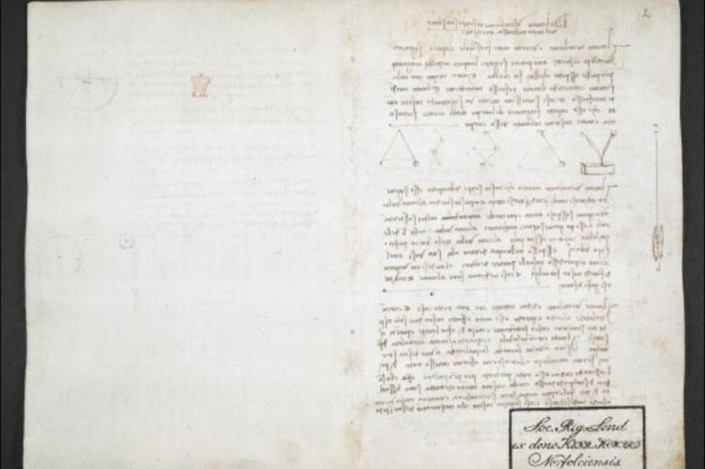 Bilješke Leonardo da Vinči, Foto: Screenshot: bl.uk