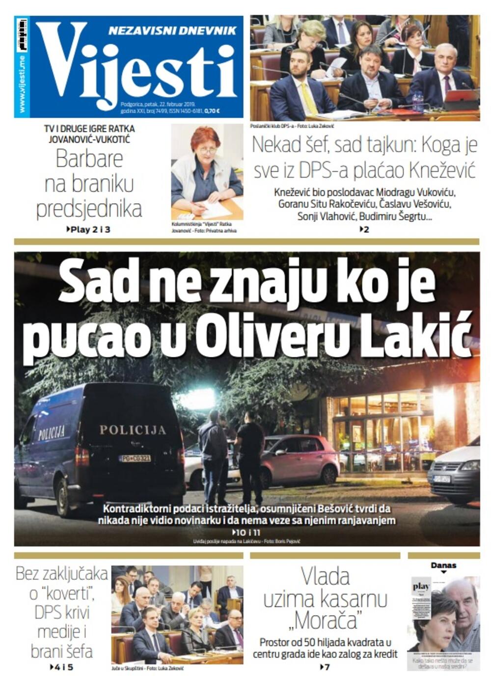 Vijesti 22.2.2019., Foto: Vijesti