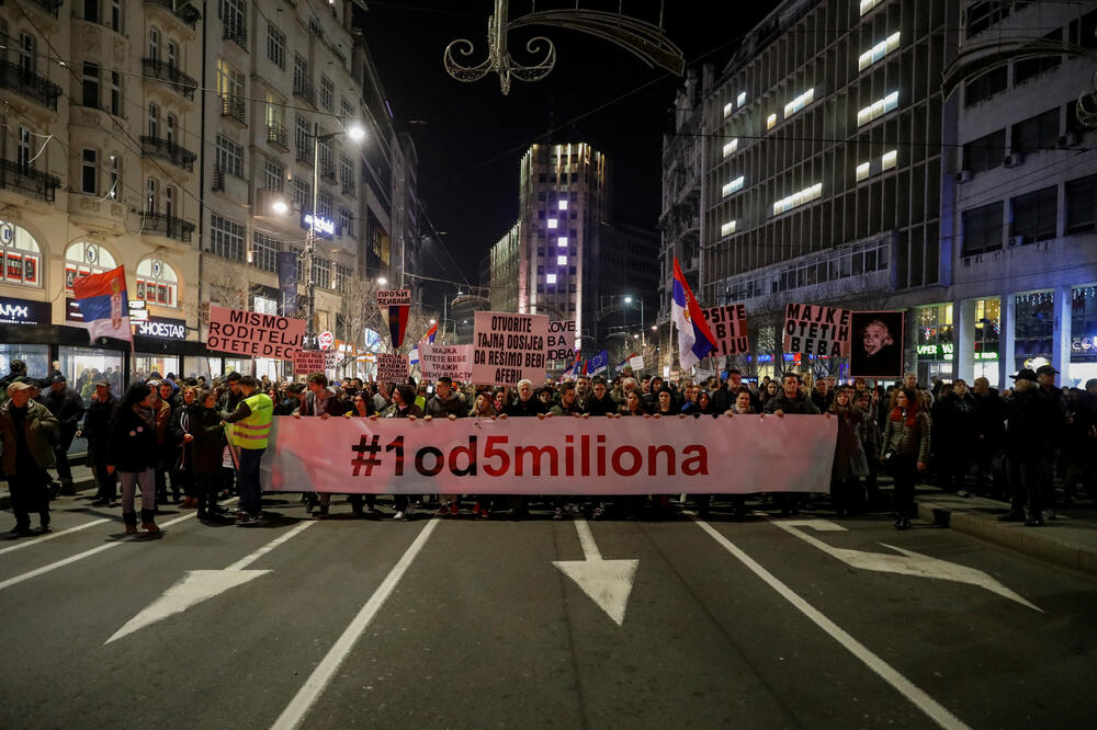 Sa protesta u Beogradu, Foto: Reuters