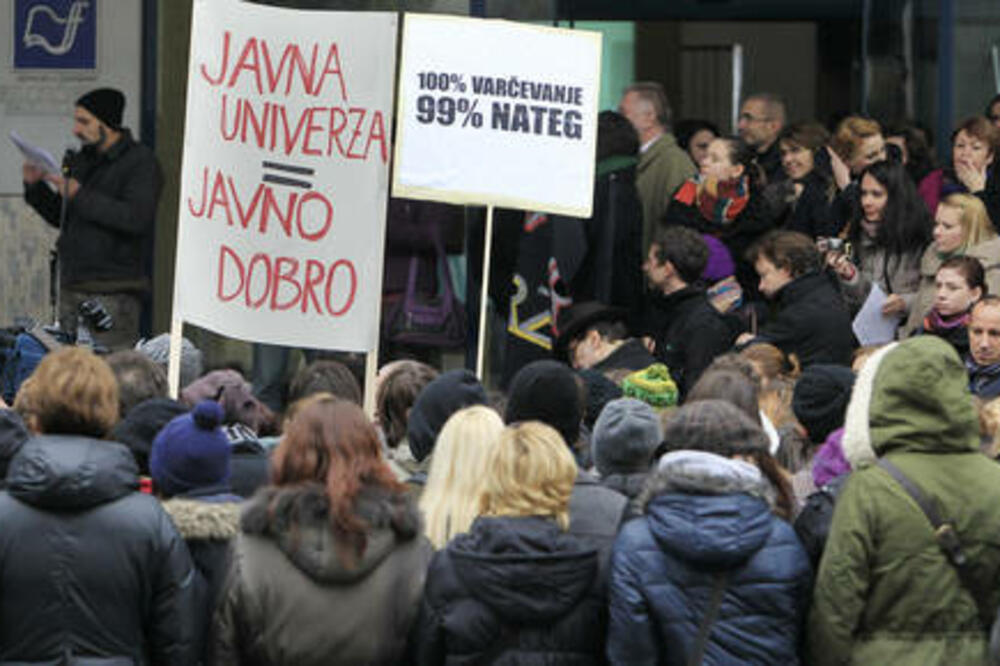 Ljubljana, protest ispred Filozofskog fakulteta, Foto: Delo.si